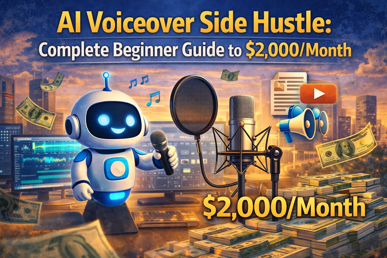 AI Voiceover Side Hustle: Complete Beginner Guide to $2,000/Month