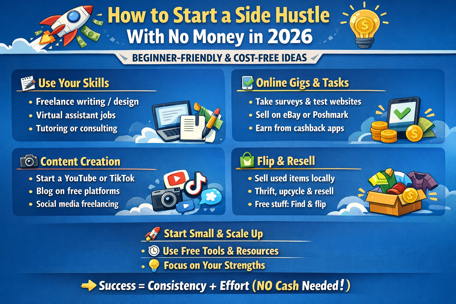 How to Start a Side Hustle With No Money in 2026