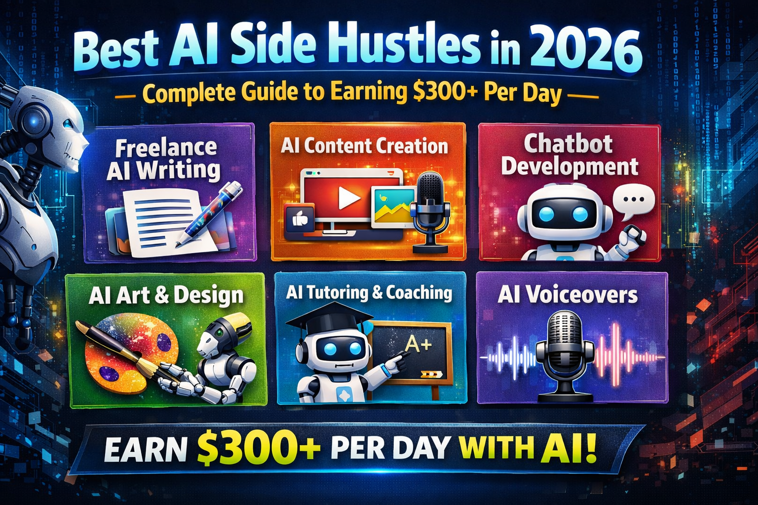 Best AI Side Hustles in 2026: Complete Guide to Earning $300+ Per Day